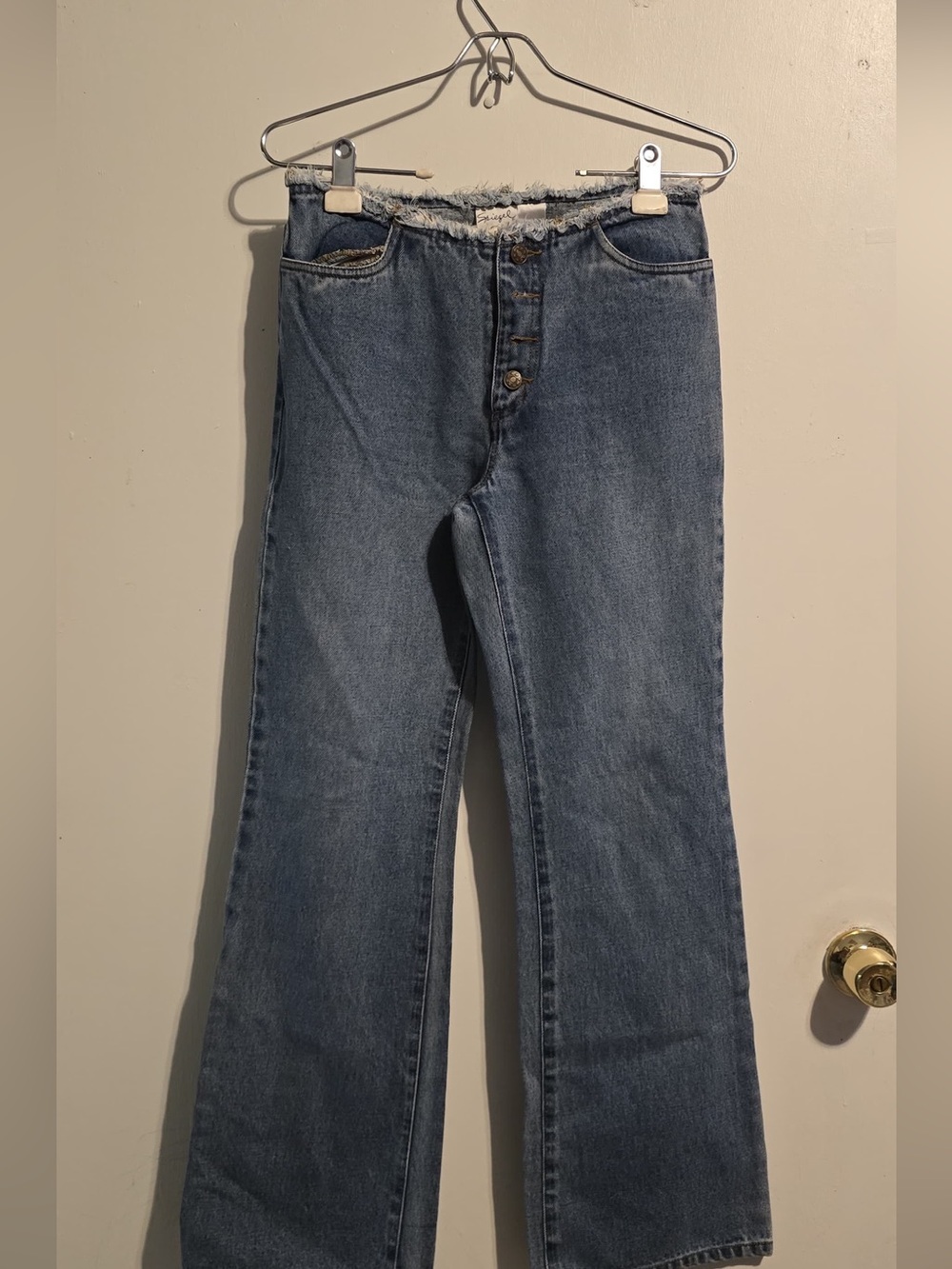 Spiegel Women's Flared Wide-Leg Jeans in Blue Denim vintage